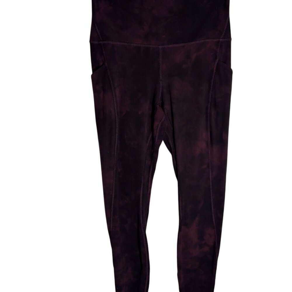 Lululemon Align Pant Ankle Length Tie Dye Maroon Black-sz 6